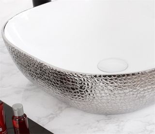 Раковина CeramaLux  D1301H021 бело-серая 42 см